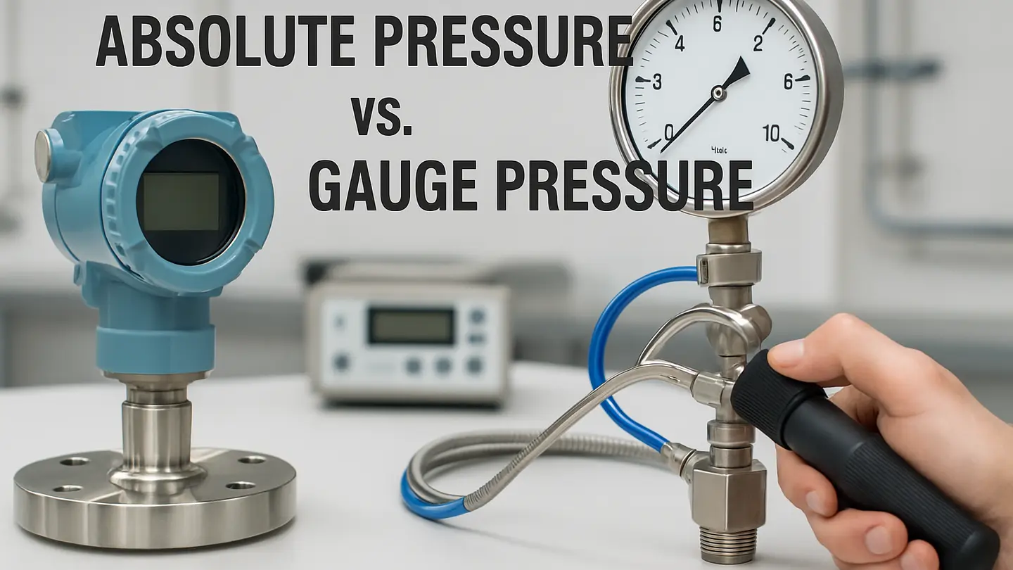 Diagram comparing absolute, gauge, and atmospheric pressure references