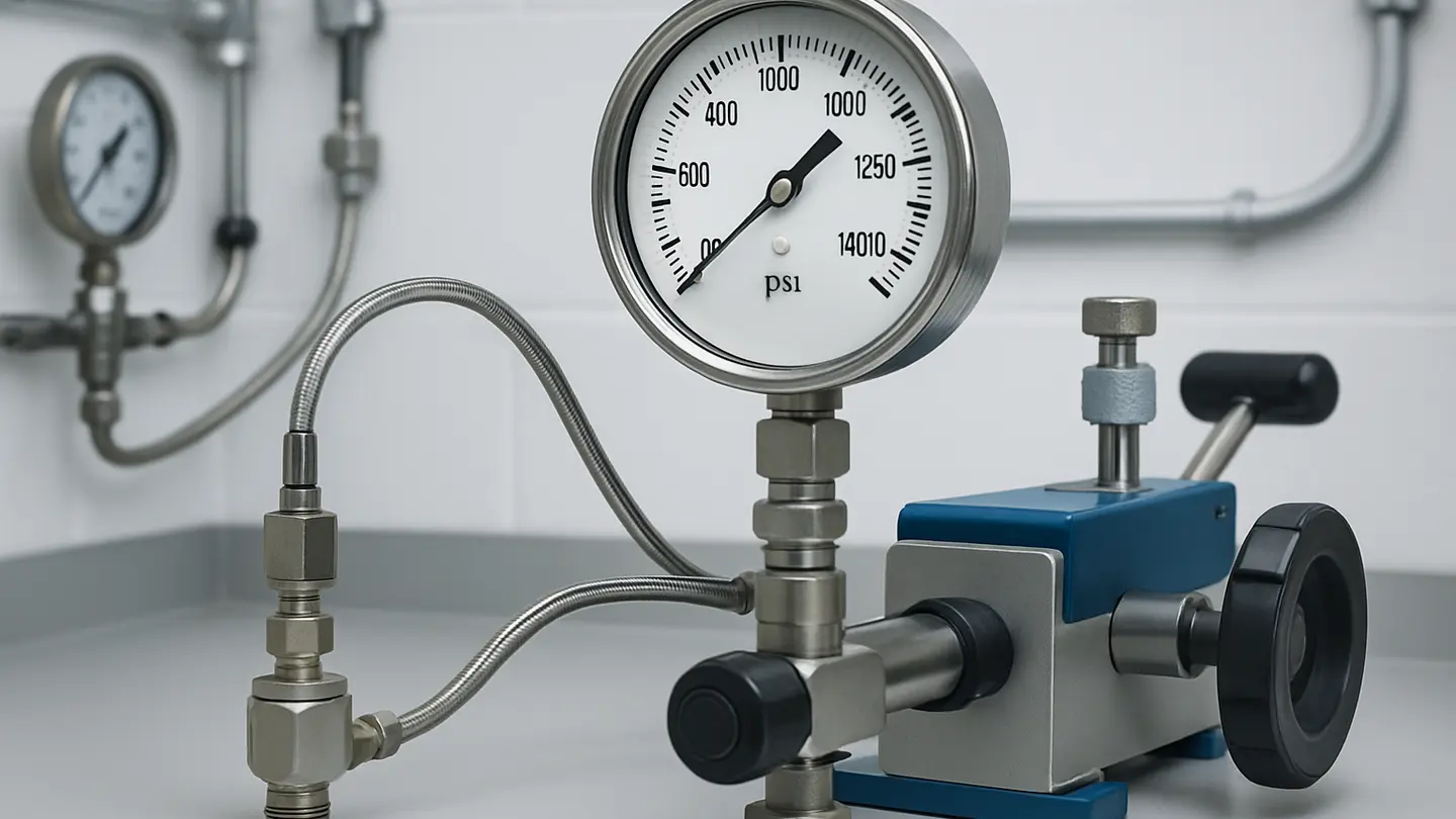 Mechanical pressure gauge dial used to illustrate accuracy grades