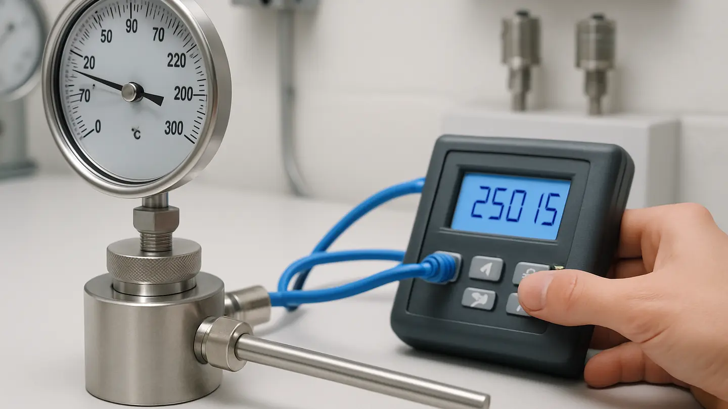 Bimetallic dial thermometer used for temperature measurement