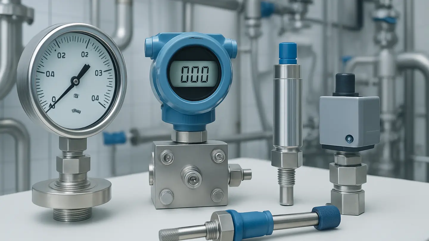 Pressure instruments installed on chemical process piping
