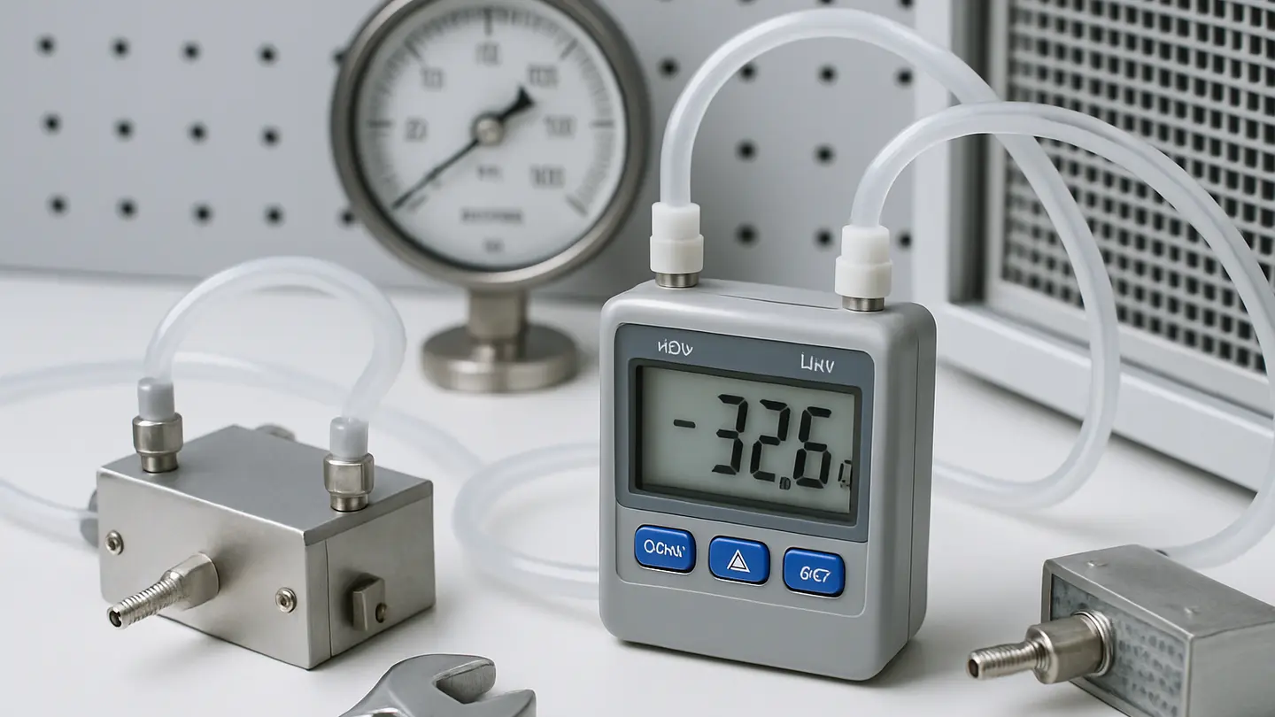 Differential pressure monitoring in a semiconductor cleanroom air system
