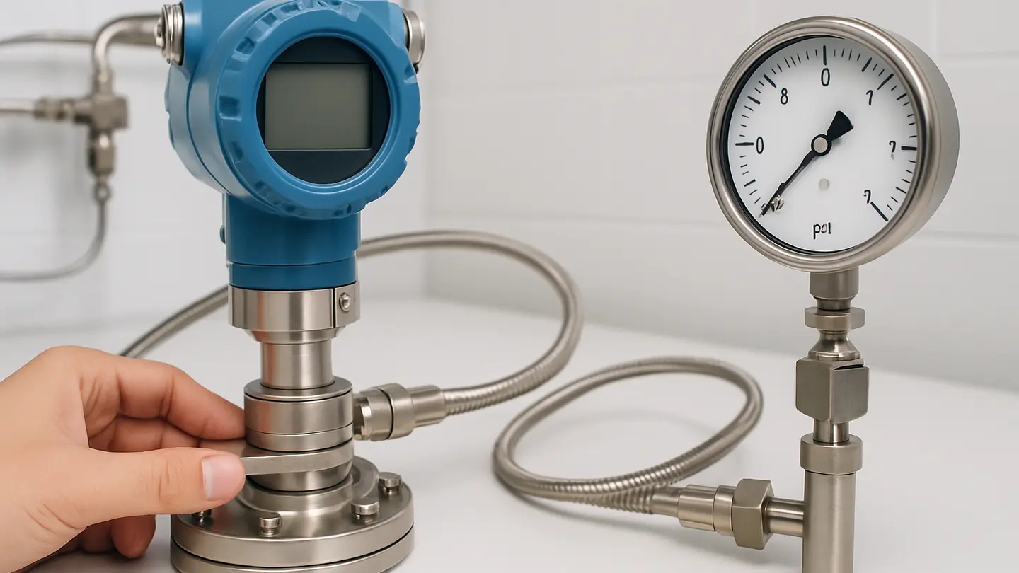 Diaphragm seal assembly connected to a low-pressure instrument