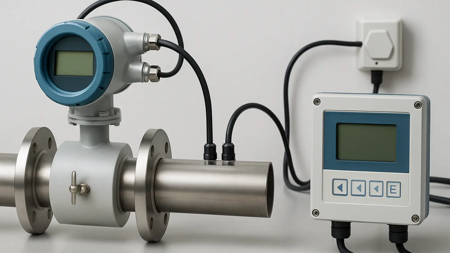 Electromagnetic flow meter measuring conductive liquid in a pipe