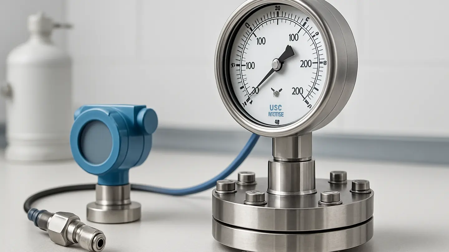Pressure gauge assembly with diaphragm seal for refinery HF alkylation service
