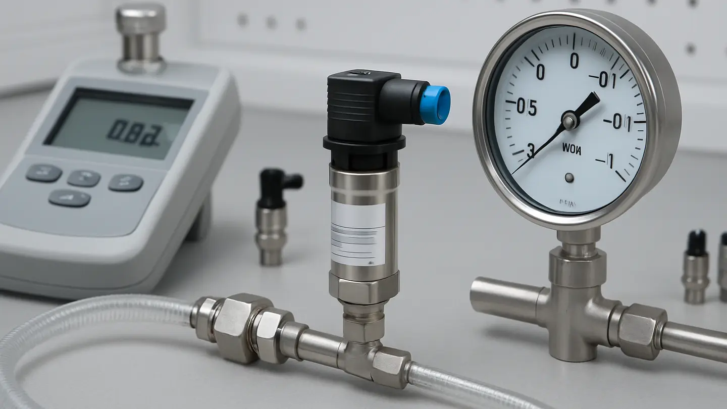 Pressure transducer installed on a negative-pressure system