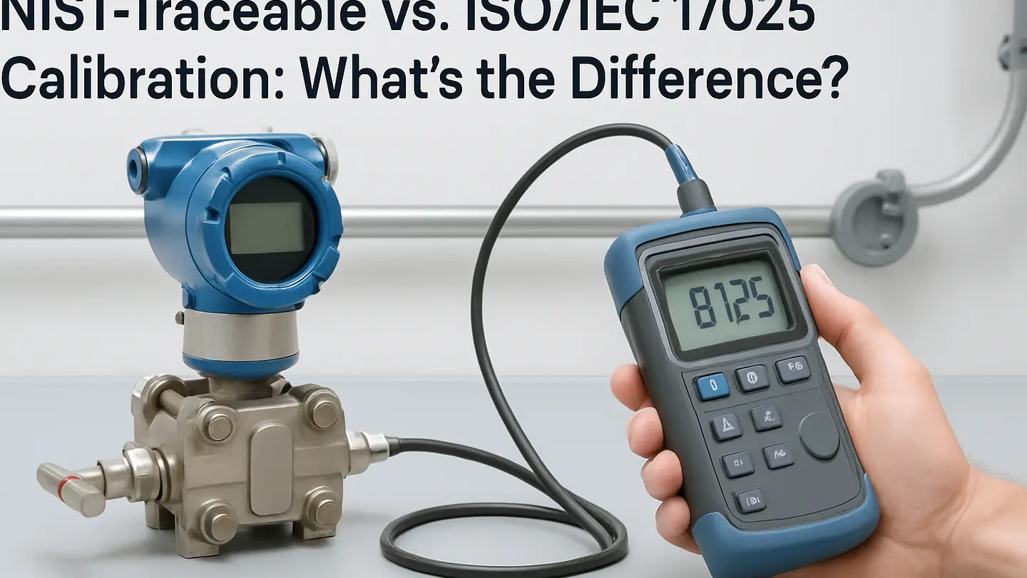 Digital gauge connected to calibration reference equipment