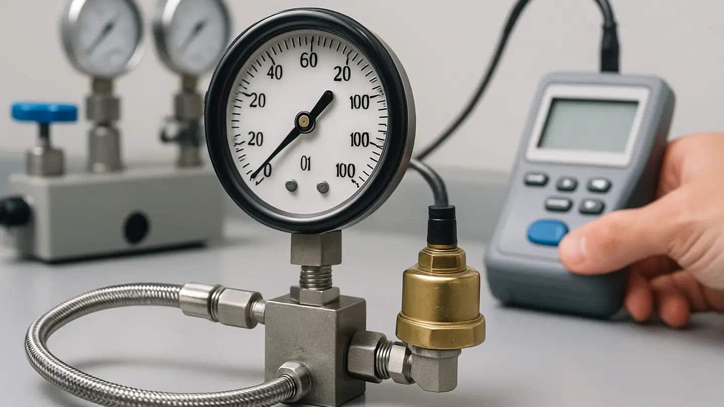 Oil pressure gauge showing engine lubrication pressure