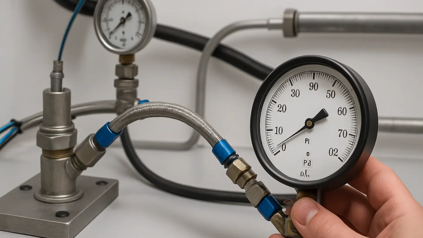 Oil pressure gauge showing engine lubrication pressure