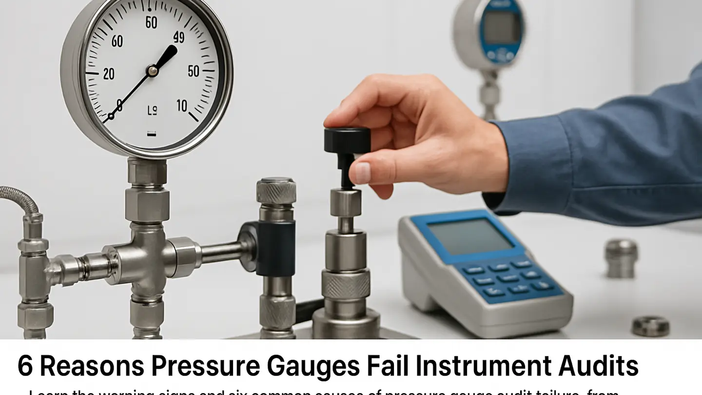 Pressure gauge being inspected during an instrument audit