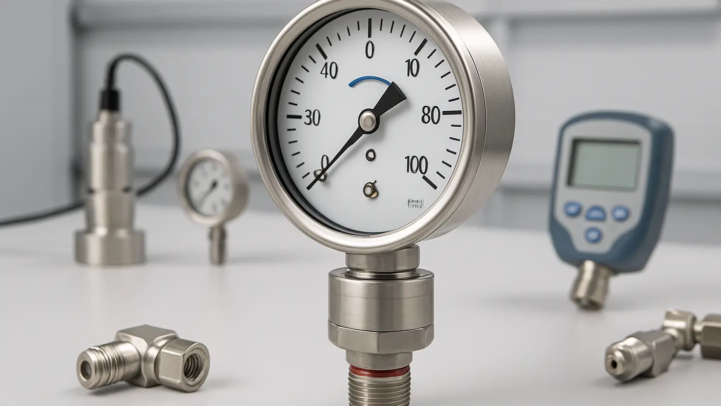 Mechanical pressure gauge with built-in overpressure protection