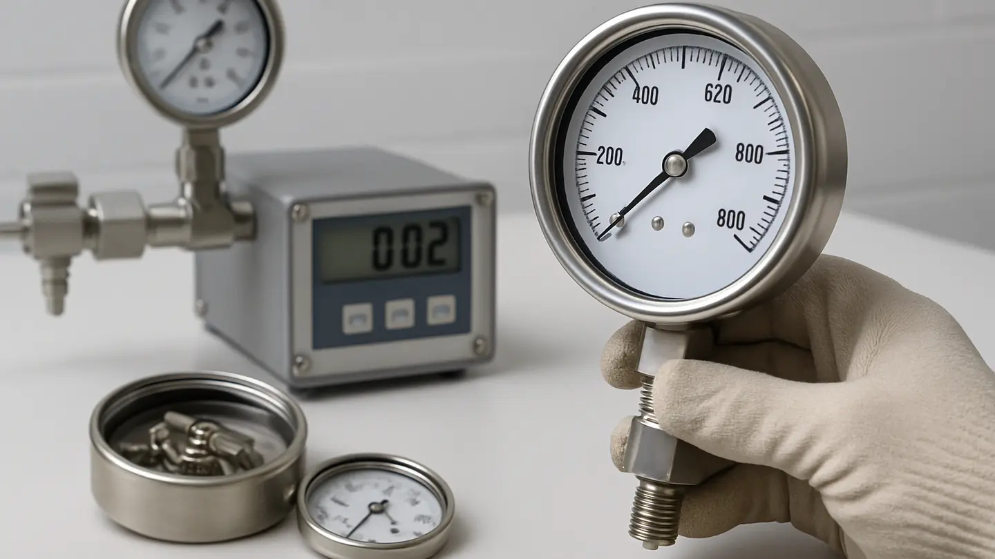 Damaged pressure gauge being evaluated for repair or replacement