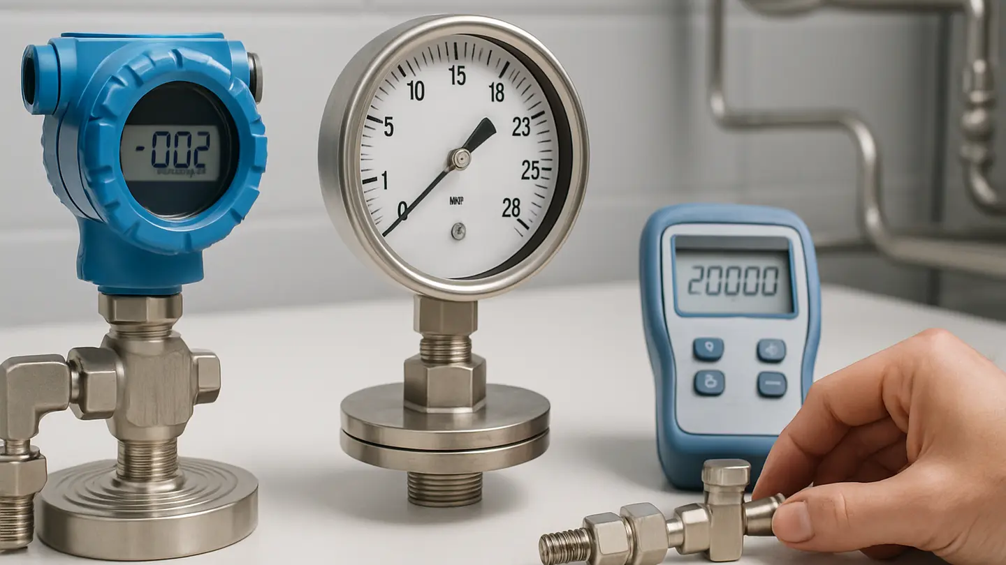 Pressure gauge and instrumentation on ammonia plant piping