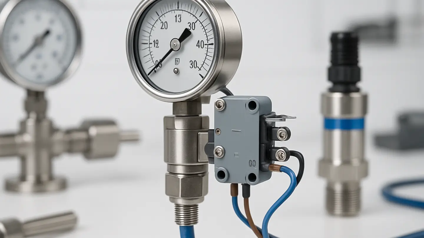 Microswitch inside a mechanical pressure switch assembly