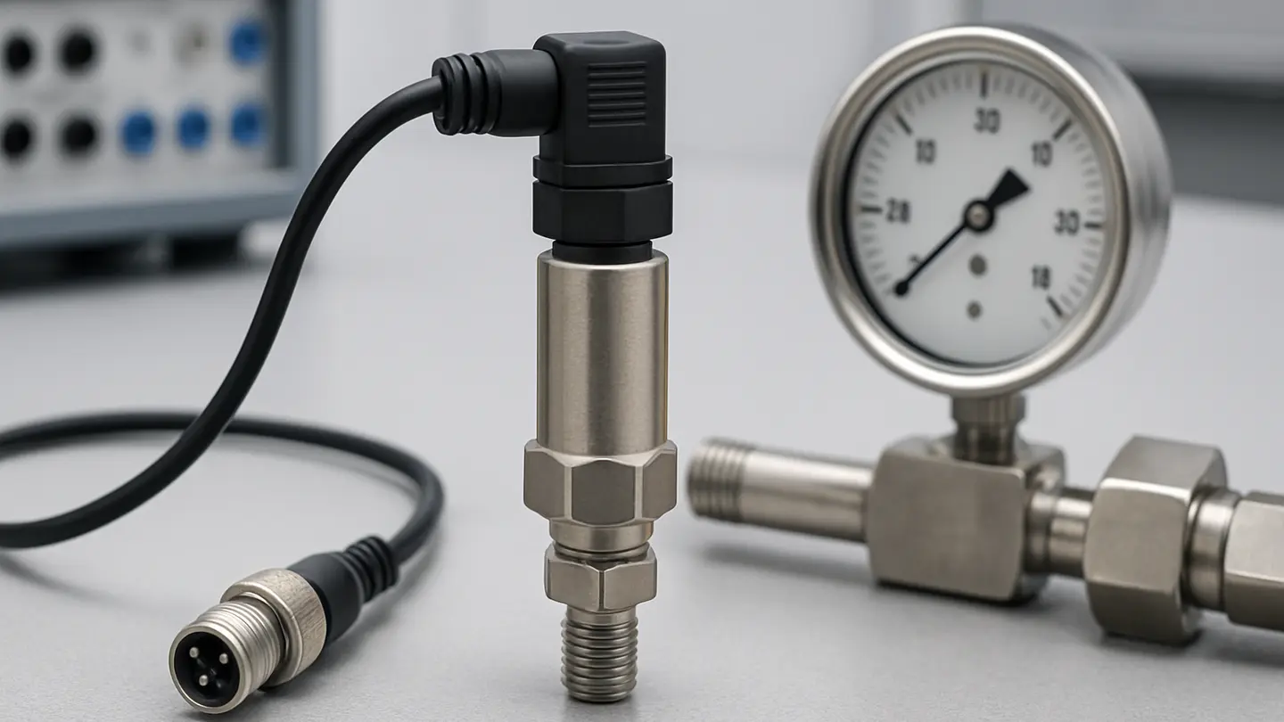 Pressure transducer with an electrical connector and cable
