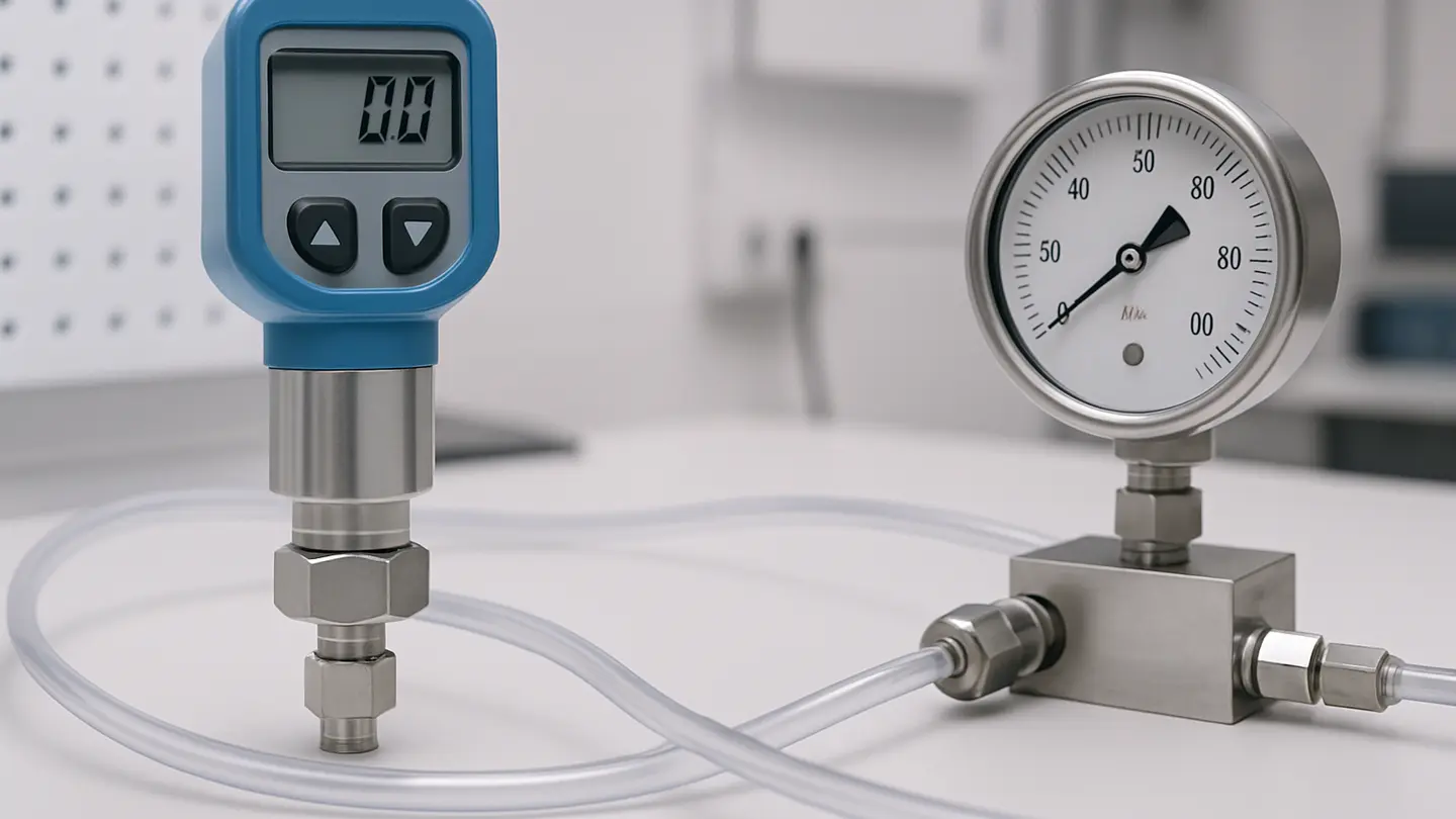 Low-pressure transducer connected to pressure tubing