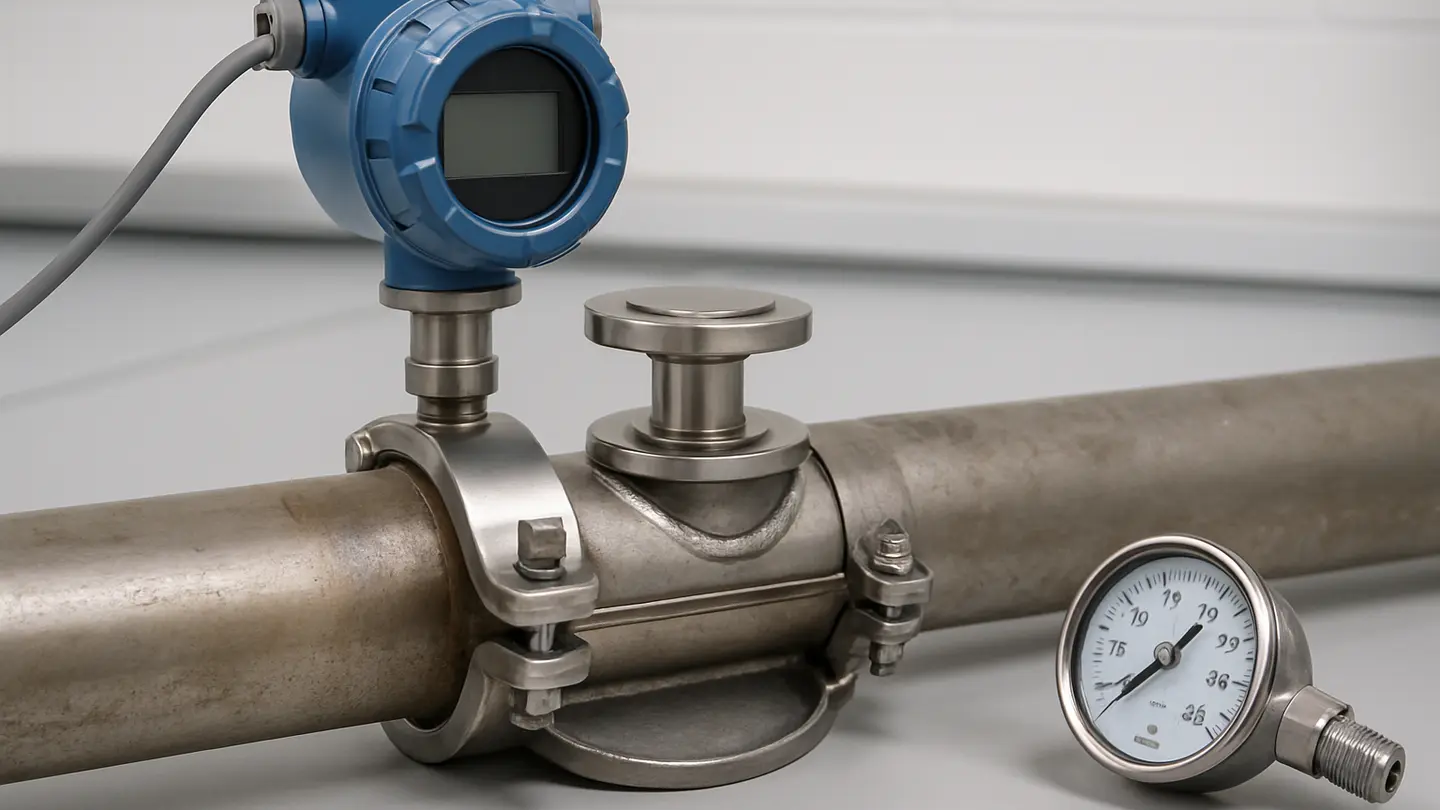 Saddle diaphragm seal installed on a process pipe for pressure measurement
