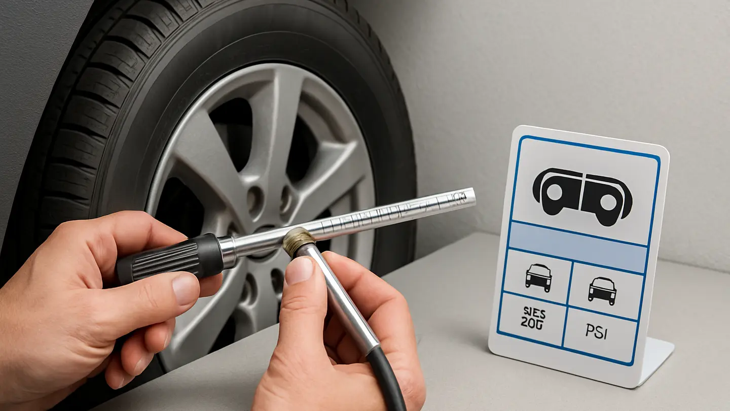 Tire pressure gauge attached to a vehicle tire valve stem